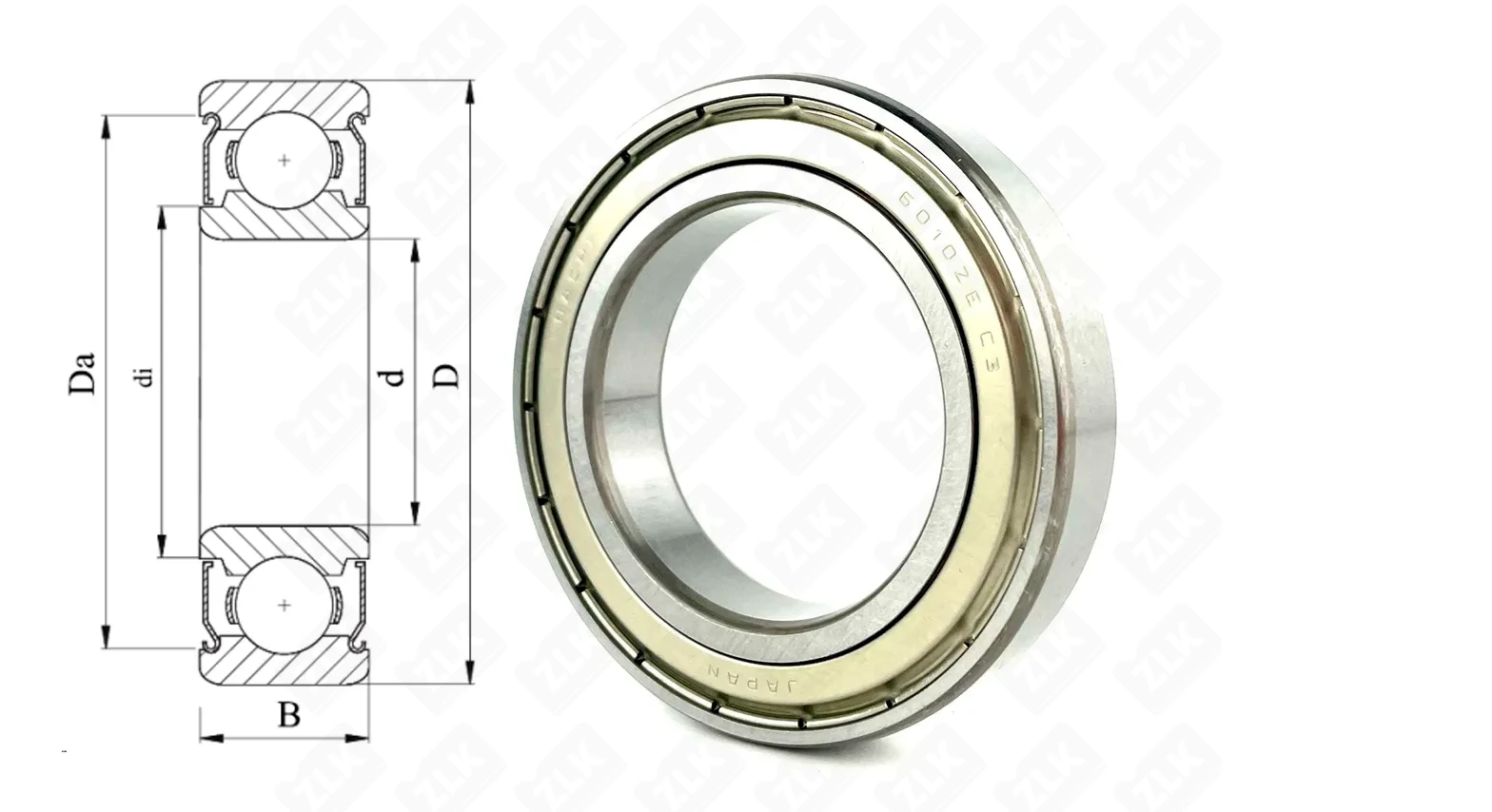 Подшипник шариковый 80110 (6010ZZE) 50×80×16 мм Nachi оригинал