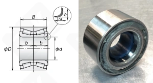Подшипник 43KWD02-JB-01 (HO/NTF) радиально-упорный роликовый конический 43-76-40/43 мм