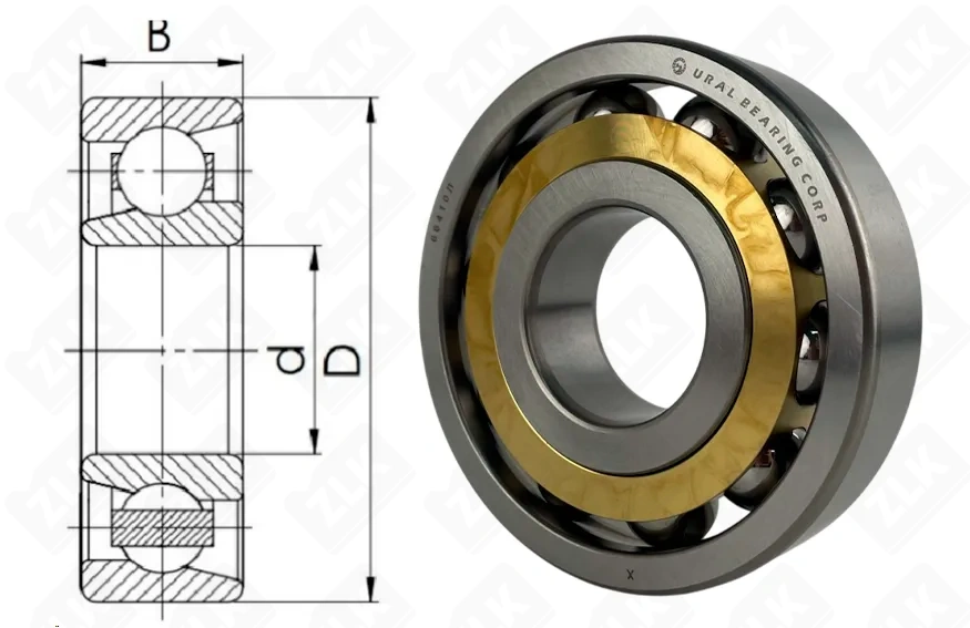 Подшипник шариковый 66410 Л (7410BM) 50×130×31 мм UBC