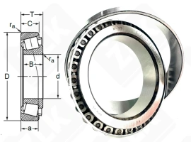 Подшипник 2007124 (32024) радиально-упорный роликовый конический 120-180-38 мм