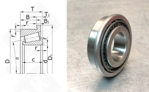 Подшипник 67205 (30205R) радиально-упорный роликовый конический 25-52-13 мм