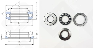 Подшипник 18204 (53204+U204) упорный шариковый 20-40-17 мм