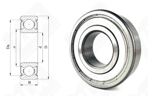 Подшипник 80309Ш2 (76) (6309ZZP63ZV2) радиальный шариковый 45-100-25 мм