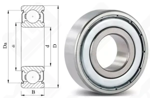 Подшипник 1000097 ZZ (697ZZ) радиальный шариковый 7-17-5 мм