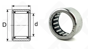 Подшипник HK 1612 радиальный игольчатый 16-22-12 мм