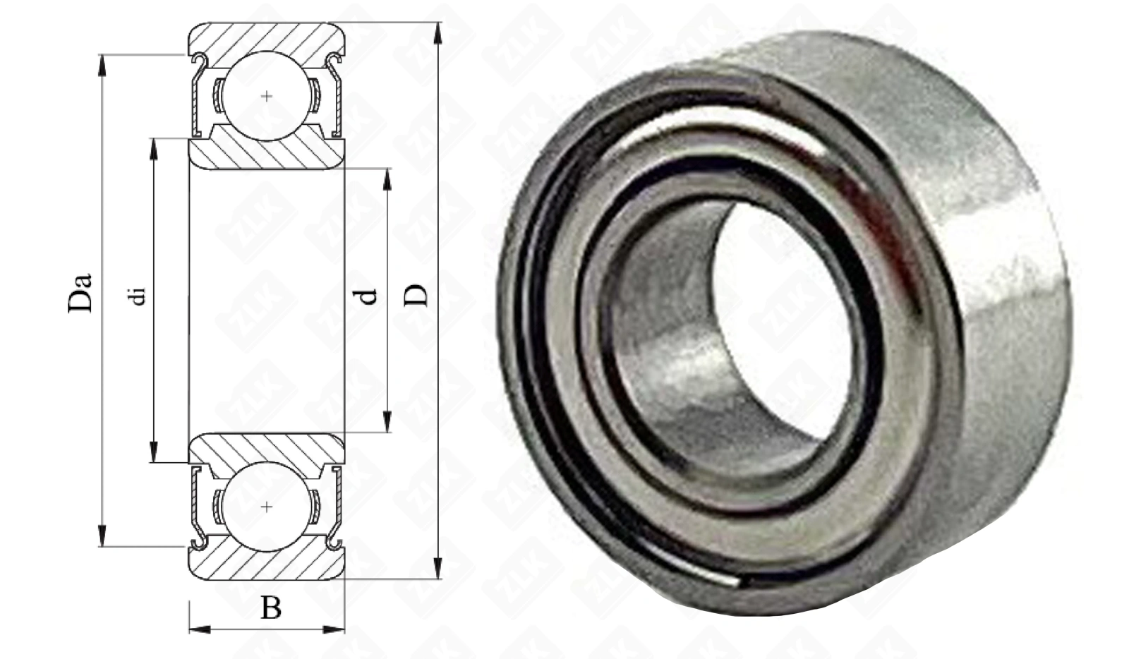 Подшипник шариковый  (R155ZZ) 3.96×7.93×3.17 мм OID