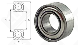 Подшипник R155ZZ радиальный шариковый 3,96-7,93-3,17 мм