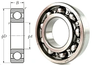 Подшипник шариковый 207 (6207) 35×72×17 мм Россия