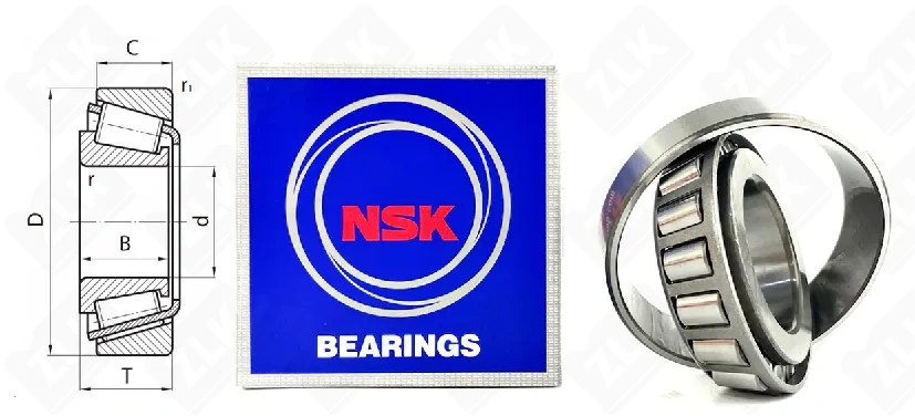 Подшипник роликовый 7208 (HR30208J) 40×80×19.75 мм NSK оригинал