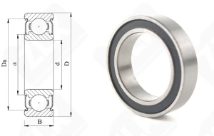 Подшипник 1000701 (F67012RS,F617012RS) радиальный шариковый 12-18-4 мм