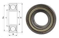 Подшипник шариковый 80207 (6207 ZZ/C3) 35×72×17 мм ZLK