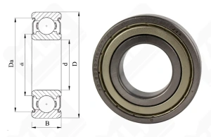 Подшипник шариковый 80207 (6207 ZZ/C3) 35×72×17 мм