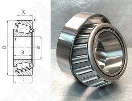 Подшипник 6580/6535 радиально-упорный роликовый конический 88,9-161,925-55,1 мм