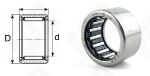 Подшипник HK1512 радиальный игольчатый 15-21-12 мм