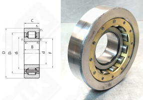 Подшипник 42428 Л (NJ428M) радиальный роликовый 140-360-82 мм
