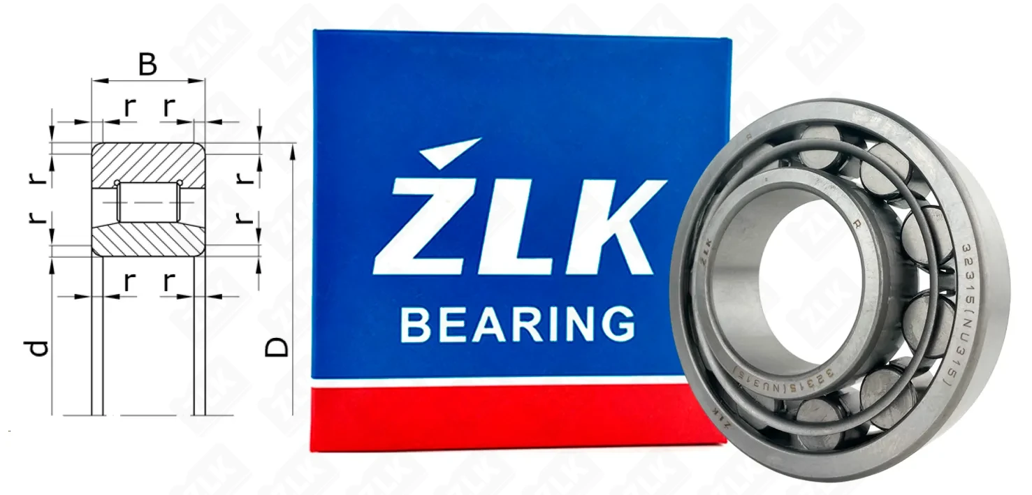 Подшипник роликовый 32315 (NU315) 75×160×37 мм ZLK