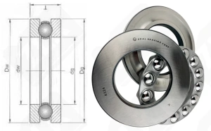 Подшипник 8324 (51324) упорный шариковый 120-210-70 мм