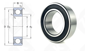 Подшипник 63009 2RS радиальный шариковый 45-75-23 мм