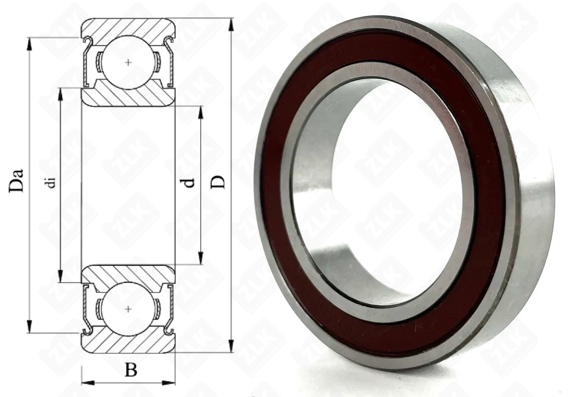 Подшипник шариковый 1000906 2RS (619062NSECM) 30×47×9 мм NACHI