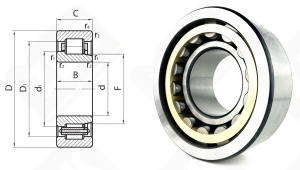 Подшипник 42618 Л (NJ2318М) радиальный роликовый 90-190-64 мм
