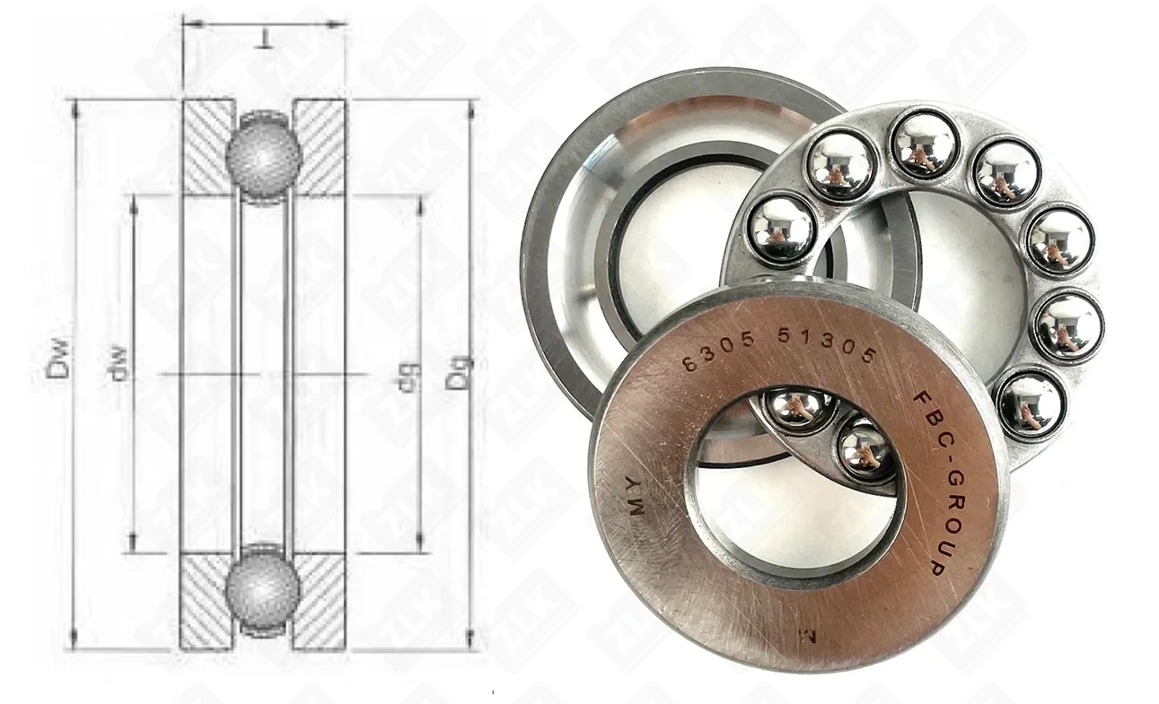 Подшипник шариковый 8305 (51305) 25×52×18 мм Россия