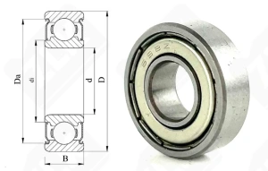 Подшипник 1000098 ZZ (698ZZ) радиальный шариковый 8-19-6 мм