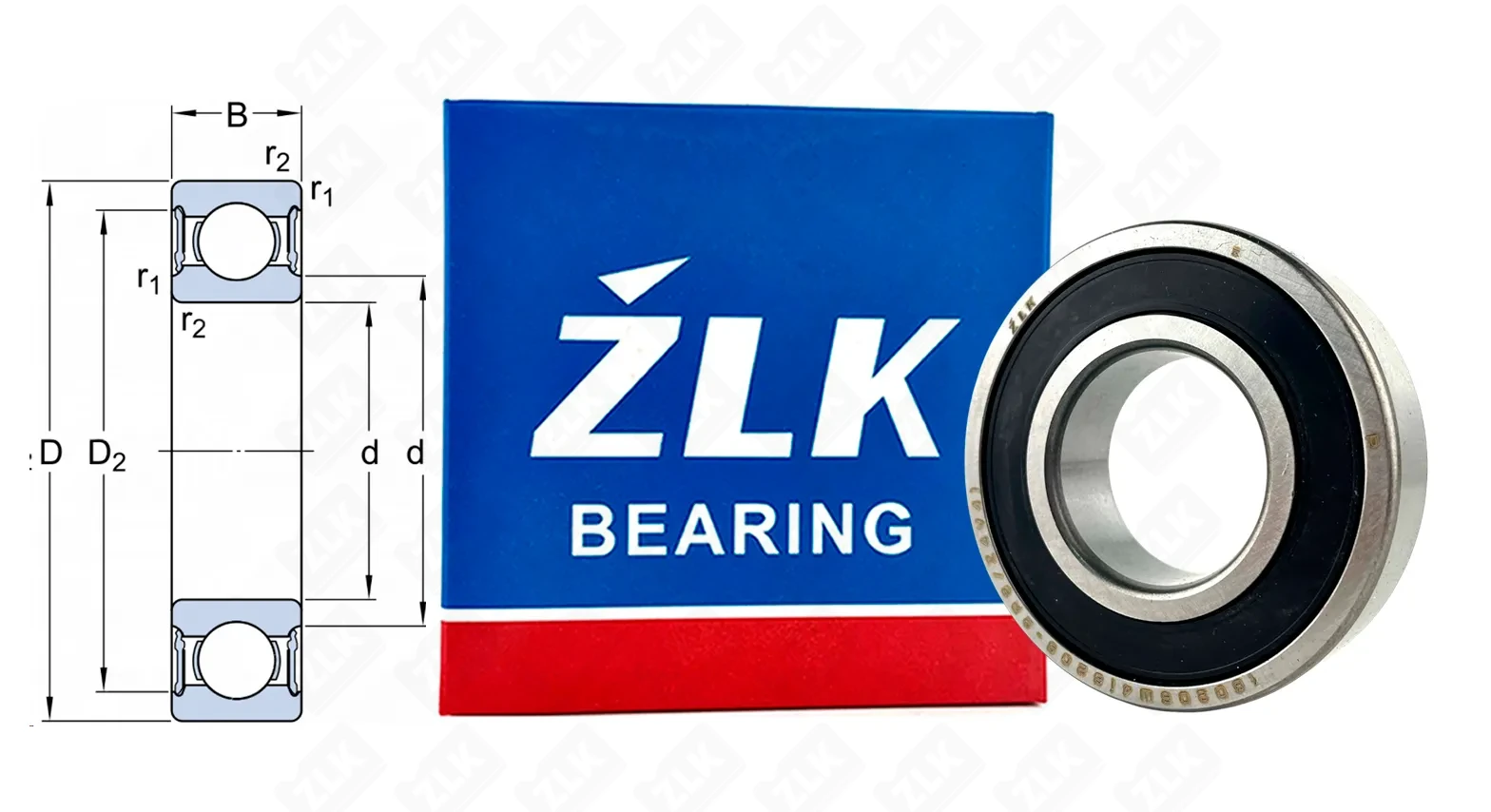 Подшипник шариковый 180206 Ш4 (6206-2RS) 30×62×16 мм ZLK