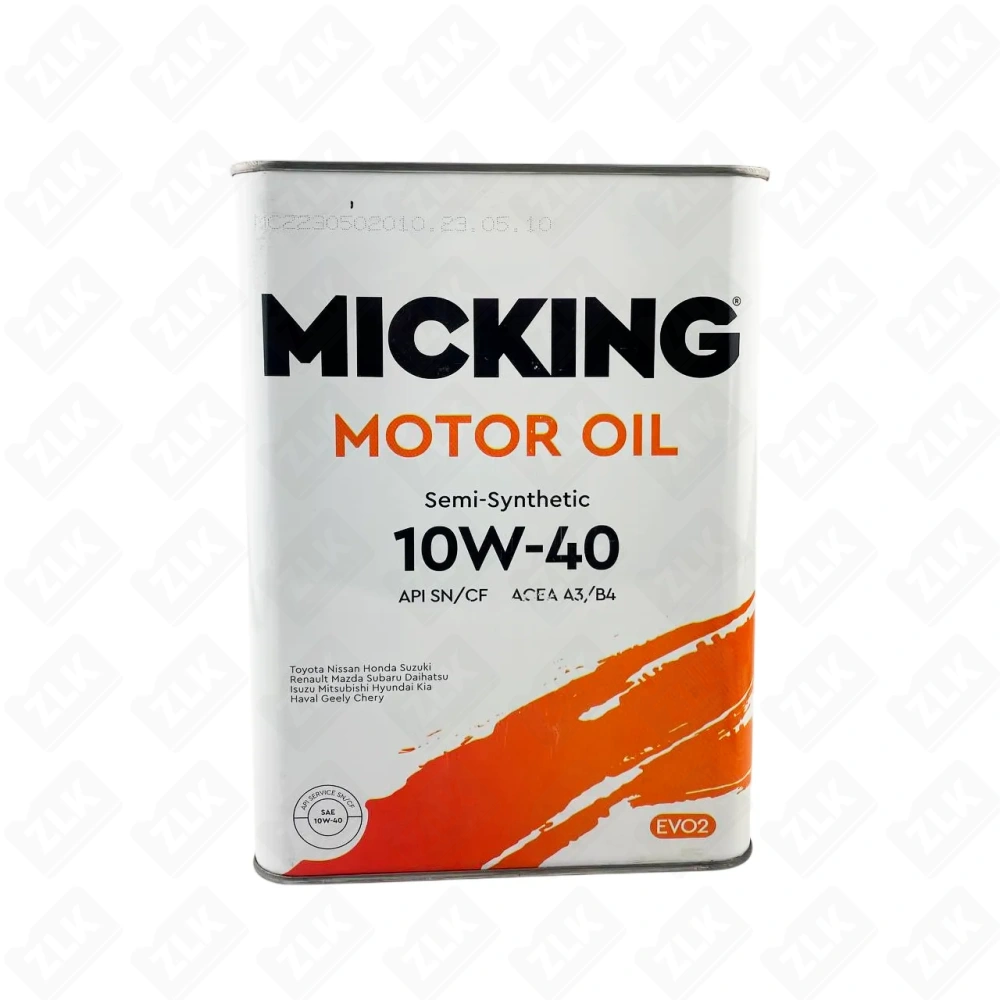 Масло моторное 10W-40 полусинтетическое 4л универсальное Micking Motor Oil EVO2 API SN/CF A3/B4