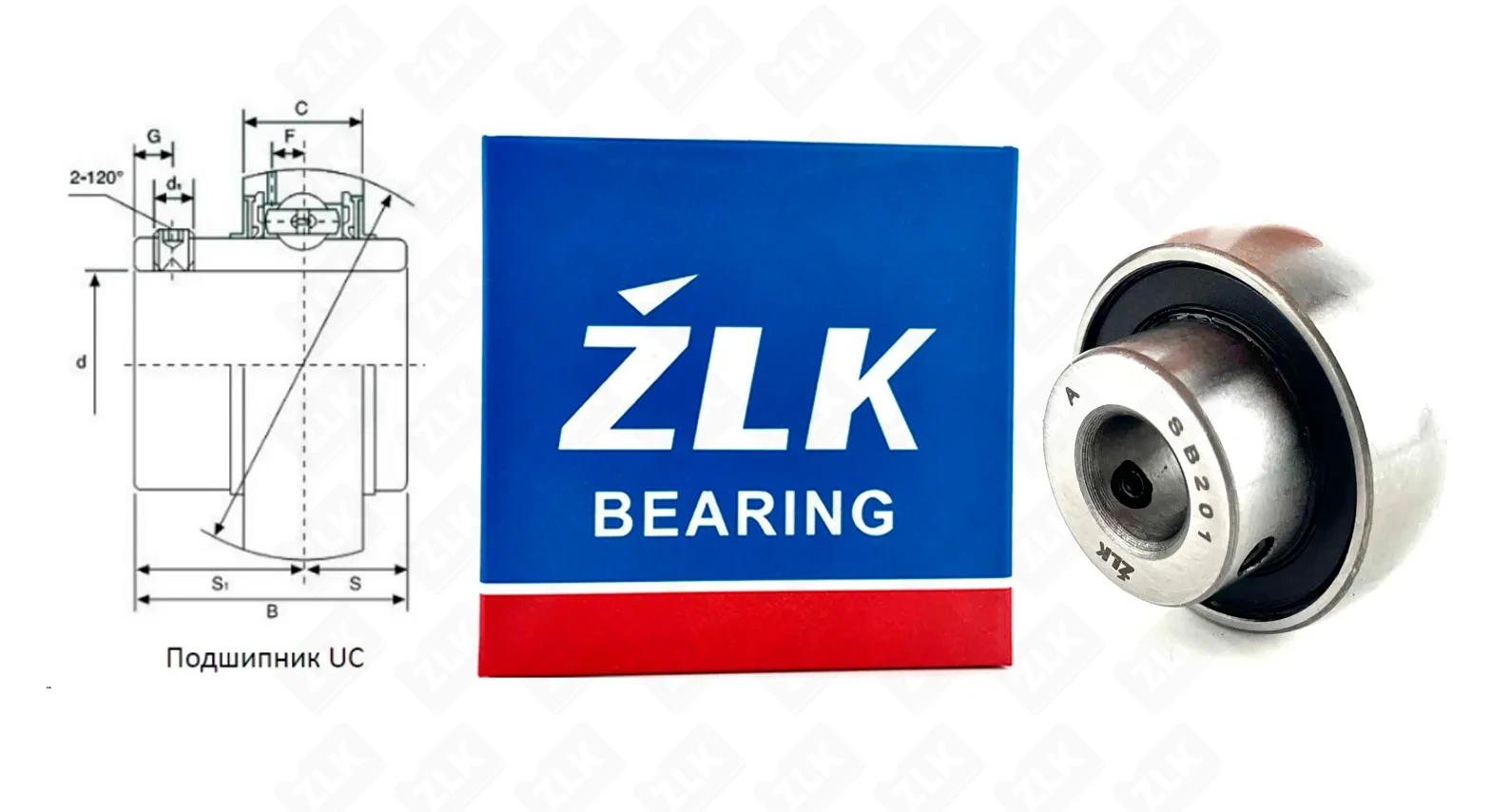 Подшипник шариковый 480201SB (SB201) 12×40×12 мм ZLK