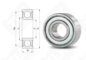 Подшипник 1000097 ZZ (697ZZ) радиальный шариковый 7-17-5 мм