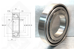 Подшипник 66220 (7220B) радиально-упорный шариковый 100-180-34 мм
