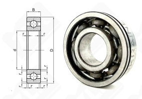 Подшипник 50202 (6202N) радиальный шариковый 15-35-11 мм