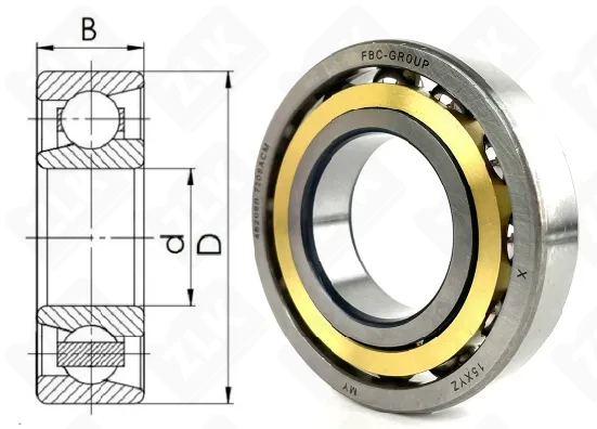 Подшипник шариковый 46208 Л (7208ACM) 40×80×18 мм Россия