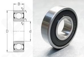 Подшипник 180105 (60052RS) радиальный шариковый 25-47-12 мм