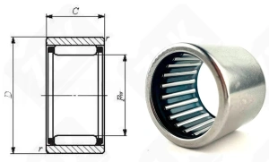 Подшипник 7N-HVS15x22x17 радиальный игольчатый 15-22-17 мм