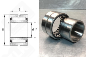 Подшипник ИК40x62x40 (NA6908) радиальный игольчатый 40-62-40 мм