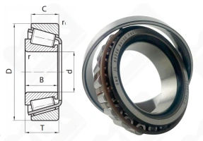 Подшипник EC41025H106 радиально-упорный роликовый конический 38-63-17 мм
