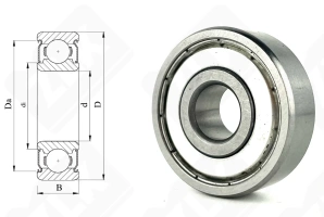 Подшипник 80301 (80) (6301BHTSZZС4) радиальный шариковый 12-37-12 мм