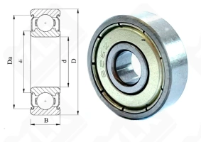 Подшипник 80026 (626ZZ) радиальный шариковый 6-19-6 мм