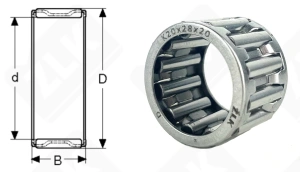 Подшипник K20x28x20 радиальный игольчатый 20-28-20 мм