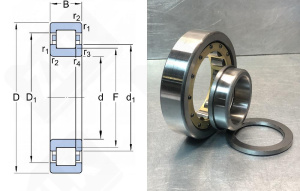 Подшипник 92303 Л (NUP303EMP6) радиальный роликовый 17-47-14 мм