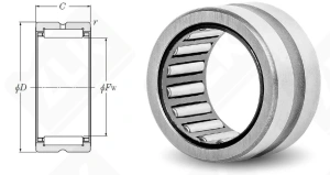 Подшипник B1110 радиальный игольчатый 17.462-22.225-15.88 мм