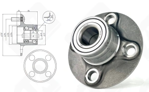 Подшипниковый ступичный узел HUB080-27 (HO/EP27BWK04J 713613370 VKBA3204 F27BVV10-4 EK78800) радиально-упорный шариковый 27-62-54 мм