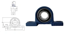 Подшипник корпусный 480206UCP (UCP206) 30×83×165 мм UBC