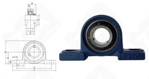 Подшипник корпусный 480206UCP (UCP206) 30×83×165 мм