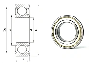 Подшипник шариковый 80107 (6007 ZZC3) 35×62×14 мм STC