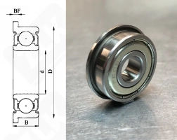 Подшипник F608 ZZ радиальный шариковый 8-22/25-7 мм