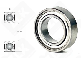 Подшипник SMR148ZZ Q4 радиальный шариковый 8-14-4 мм