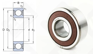 Подшипник 180605 (70) (62305DDU8C3) радиальный шариковый 25-62-24 мм
