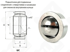 Подшипник 2ШС20 (GE20) шарнирный 20-47-15/26 мм